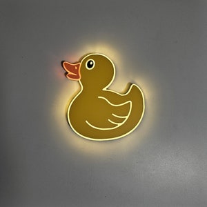 Cute Duck light Sign, Neon like, Rubber duck night light, edge Lit LED, duck art sign, duck baby light sign