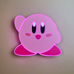 Kirby Sign , Neon like , LED, Light , Wall decor, night light, edge Lit LED, fan art
