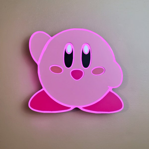 Kirby Sign , Neon like , LED, Light , Wall decor, night light, edge Lit LED, fan art