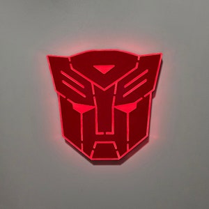 Autobot Sign , Neon like , LED , Wall decor, night light, edge Lit LED, Transformers fan art