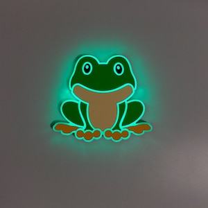 Cute Frog light Sign, Frog Neon like, Frog night light, edge Lit LED, Frog art sign, Frog baby light sign