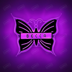 Butterfly sign personalized edge Lit LED, Neon like , LED , Light-up , Wall decor, trophy