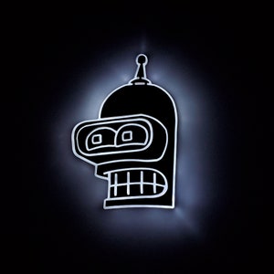 Bender LED Sign: Futurama Fan Art, Edge Lit Decor