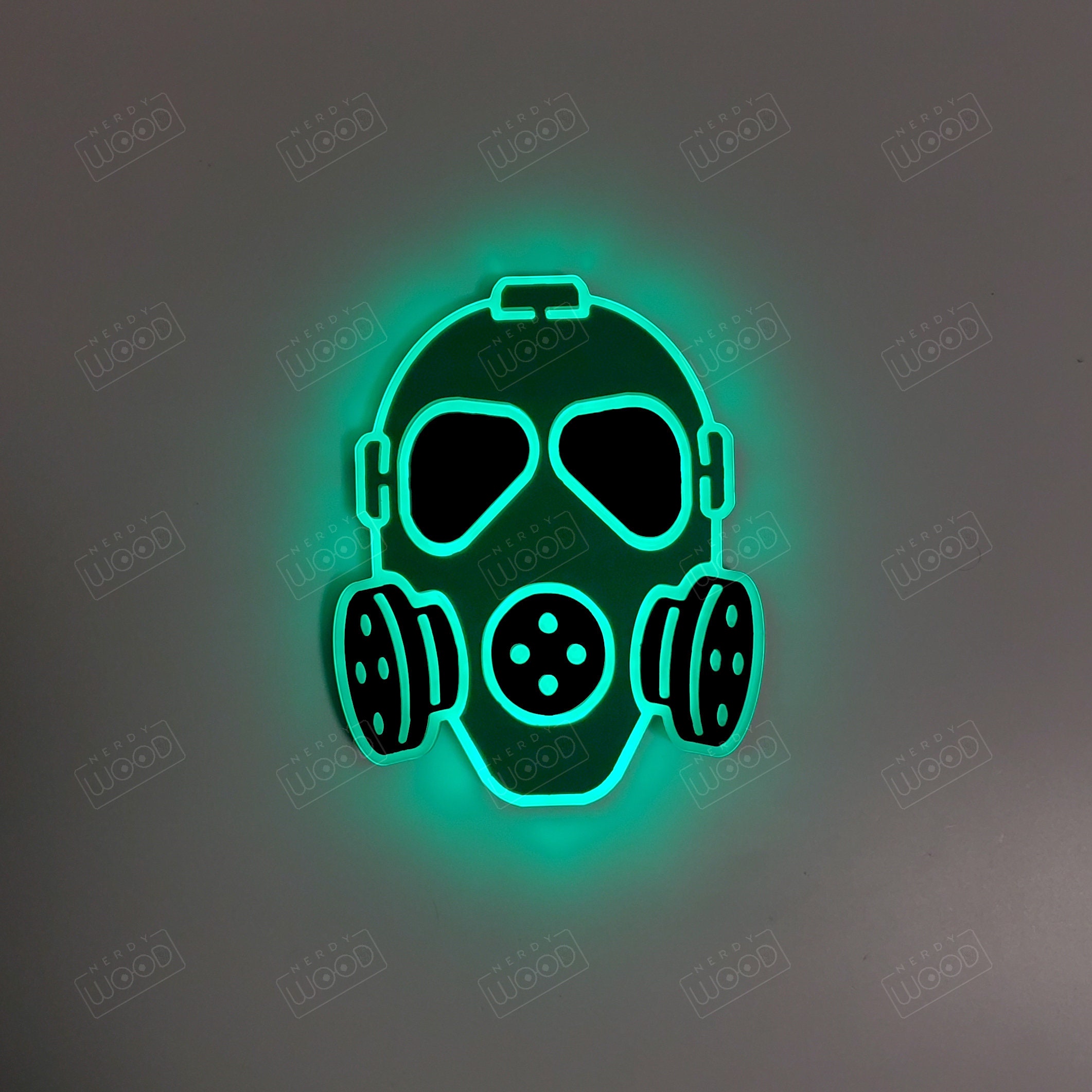 Gas Mask Art Sign Neon Like Gas Mask Skull Night Light Etsy