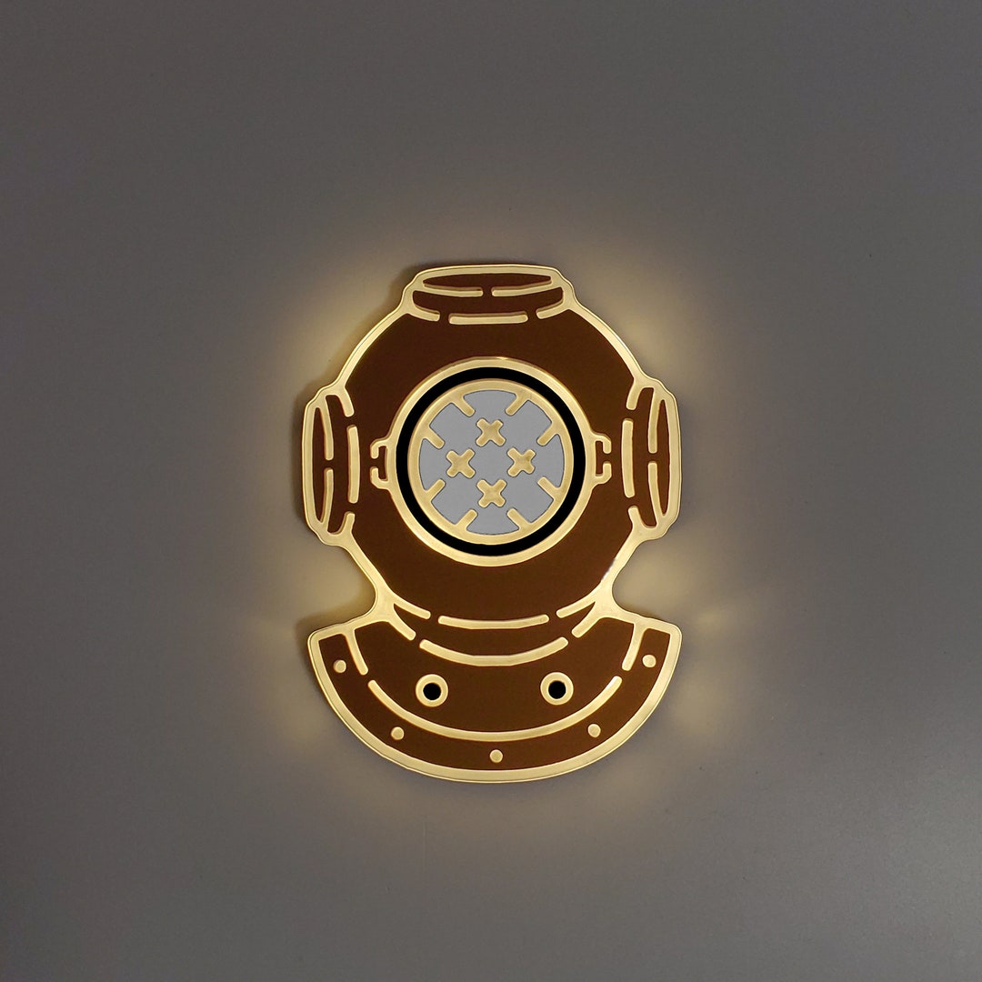 Dive Helmet Light up Sign , Neon Like , LED , Dive Helmet Decor, Night