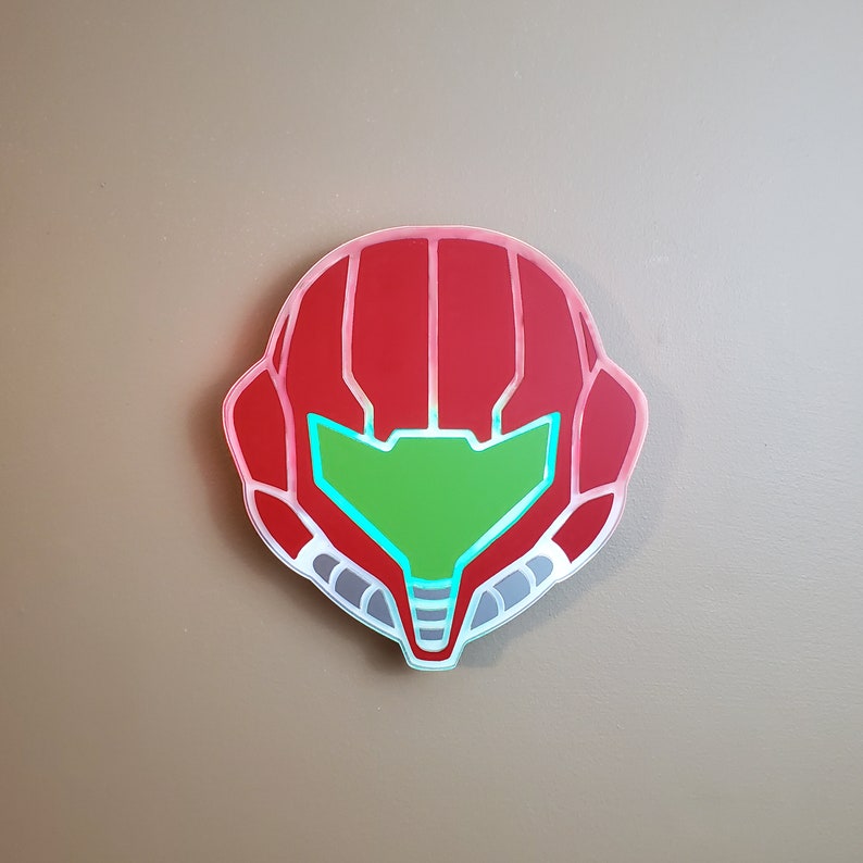 Metroid Samus Sign  Neon like  LED  Light  Wall decor image 3