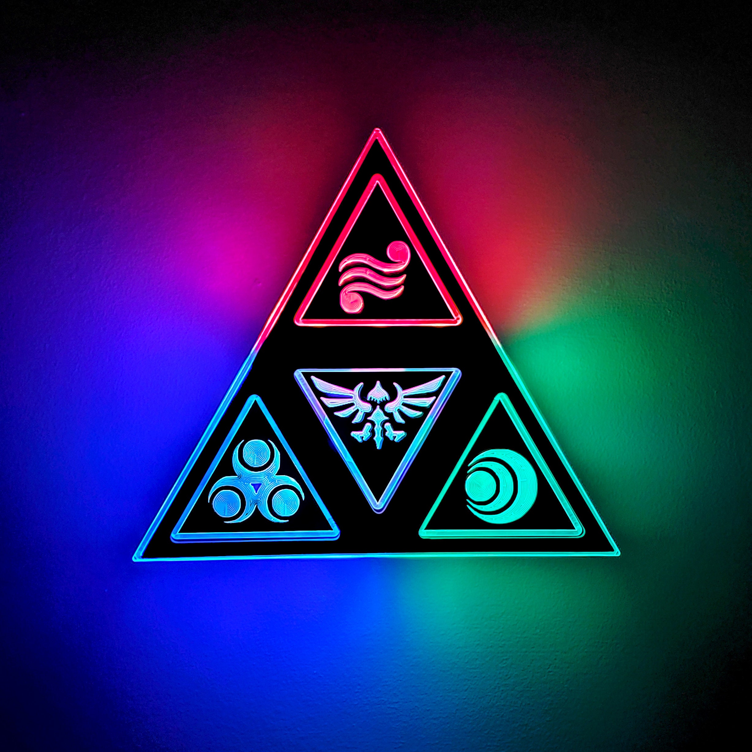 New Zelda Triforce video game hanging LED Neon Light Sign Bar Man Cave 7 colors 