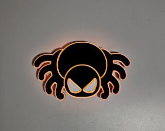 Edge Lit Spider LED Sign: Halloween Decor, Spider Night Light
