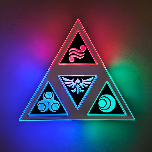 Legend of Zelda Triforce Sign, Neon like , LED, Light , Wall decor, night light, Edge lit, fan art