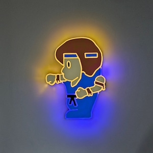 Final Fantasy Black Belt LED Sign: Gamer Room Decor