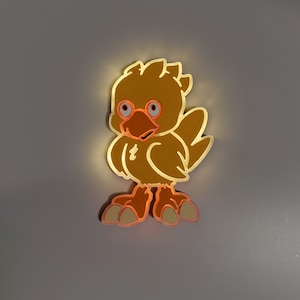 Chocobo light Sign , Neon like , Final Fantasy Light , Wall decor, night light, final fantasy chocobo, Final Fantasy fan art