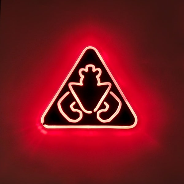 FNAF Security Breach Warning Sign , Neon like , LED , Light , Wall decor, night light, edge Lit LED, fan art