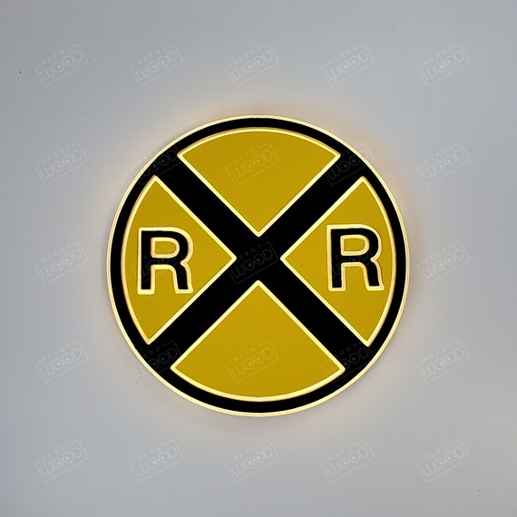 Señal Amarilla De Cruce De Ferrocarril