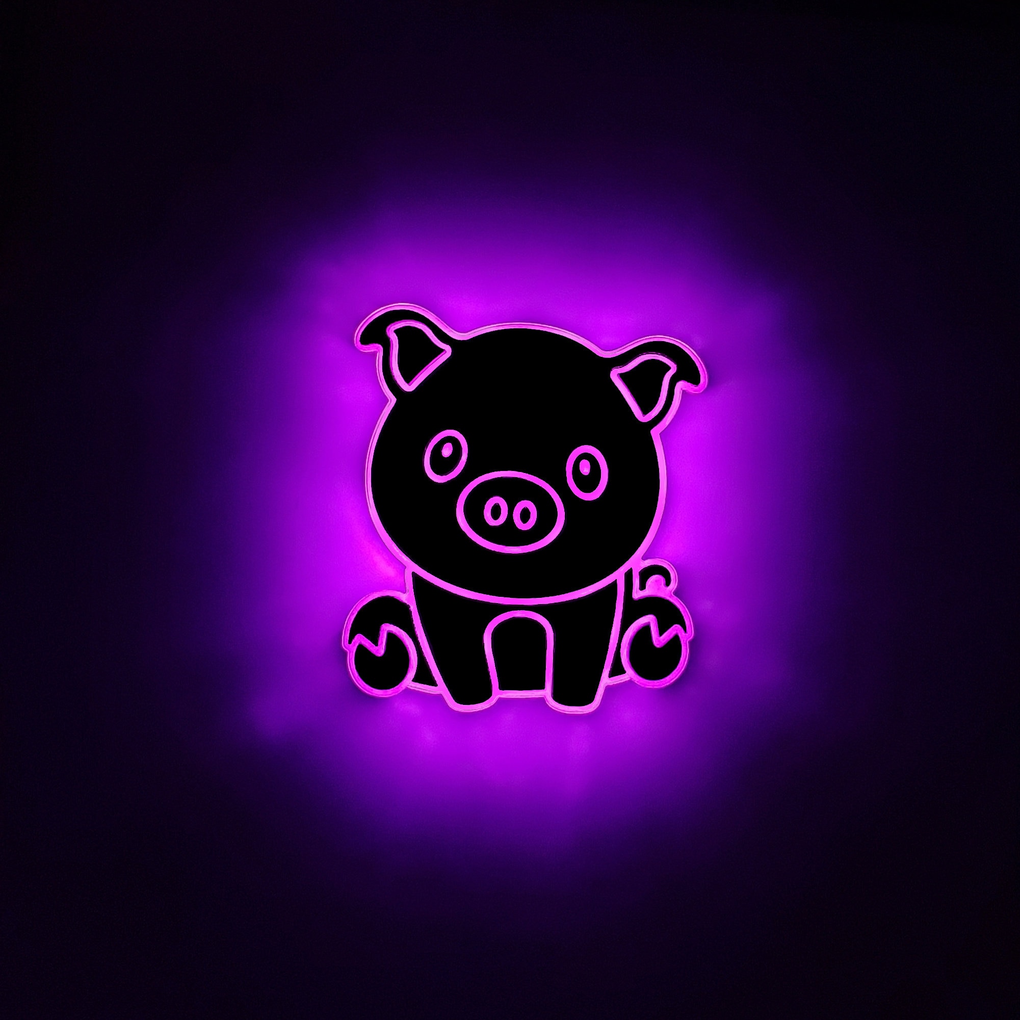 Technoblade Never Dies Crowned Pig Neon White Digital 