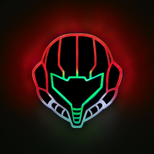 Metroid Samus Sign , Neon like , LED , Light , Wall decor, night light, edge Lit LED, fan art
