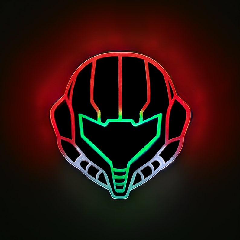 Metroid Samus Sign  Neon like  LED  Light  Wall decor image 1