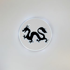 Edge Lit Dragon LED Sign: Neon Style Night Light