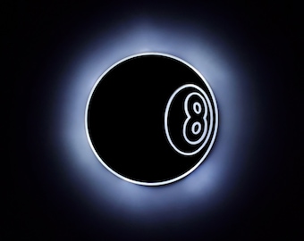 8 Ball LED Sign: Edge Lit Pool Hall Decor