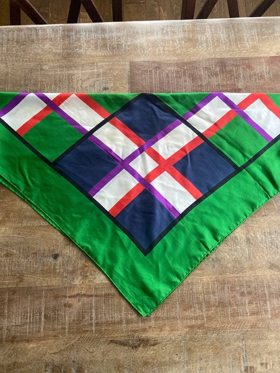 Large Vintage Silk Square Scarf from Italy - image 2