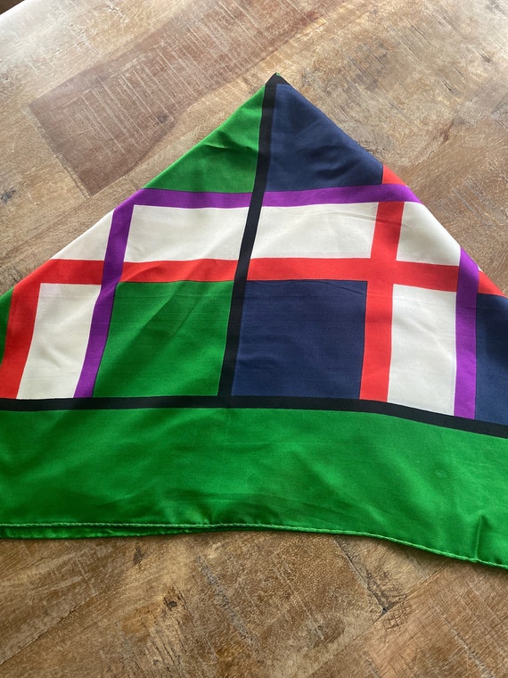 Large Vintage Silk Square Scarf from Italy - image 1