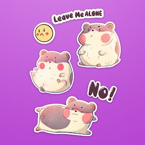 Linda pegatina de hámster / Set de pegatinas / Pegatinas gruñones / Pegatina para computadora portátil / Paquete de pegatinas / Pegatinas para mascotas