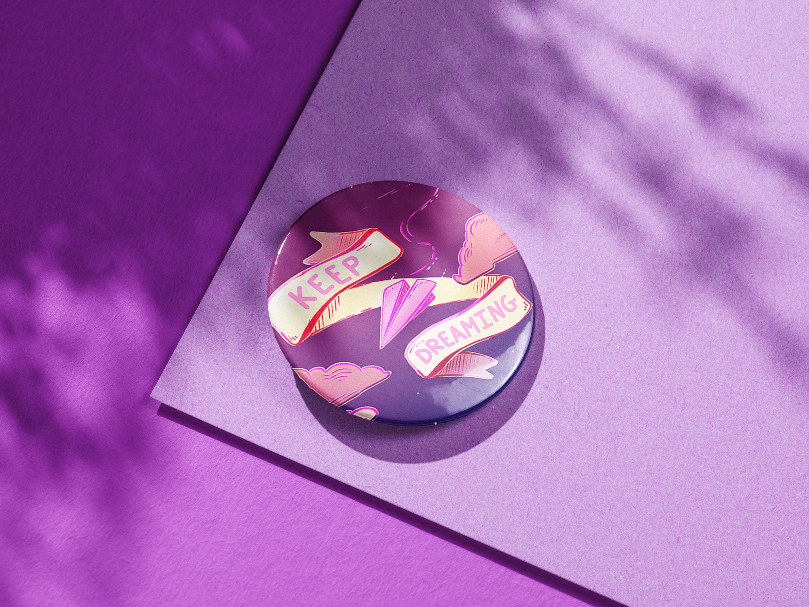 Dream Button Badge | Positivity Badge | 38mm Button Badge | Happiness Badge | Illustrated Badge | Button Pins | Backpack Pins