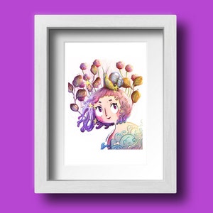 A6 Art Print | Fairy Art Print | Floral Fairy Print | Pixie Print | Fantasy Art