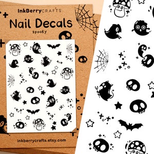 Spooky Nail Decals | Waterslide Nail Art | Spooky Nail Art | Nail Decals | Nail Art | Nail Accessories | Halloween Lover Gift