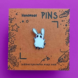 Cute Ghost Pin, Animal Ghosts Handmade Pins, Shrink film pins, Cool Halloween Pin, Halloween gifts