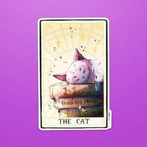 Cat Sticker | Witch Sticker | Laptop Sticker | Cat Lover Gift | Tarot Stickers | Goth Sticker