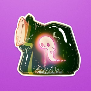 autocollant fantôme | Autocollant mignon de fantôme | Illustration fantôme | Stickers pour ordinateur portable | Autocollant en vinyle | Stickers effrayants