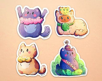 Cute Cat Stickers, Kitten Stickers, Cat Vinyl Stickers, Vinyl Stickers, Laptop Stickers