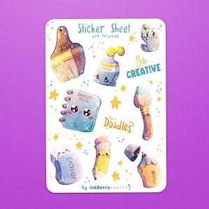 Sticker Sheet | Art Supplies Sticker Sheet, Teacher Sticker Sheet, Planner Stickers, Stationery Stickers, Scrapbook