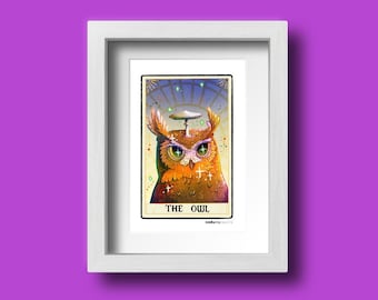 A6 Art Print | Owl Art Print | Witch Print | Tarot Print | Goth gift