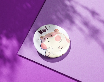 Leave Me Alone | NO! Button | Feminist Accessory | 38mm Button Badge | Mood pin badge, Backpack Pins | Button Pins