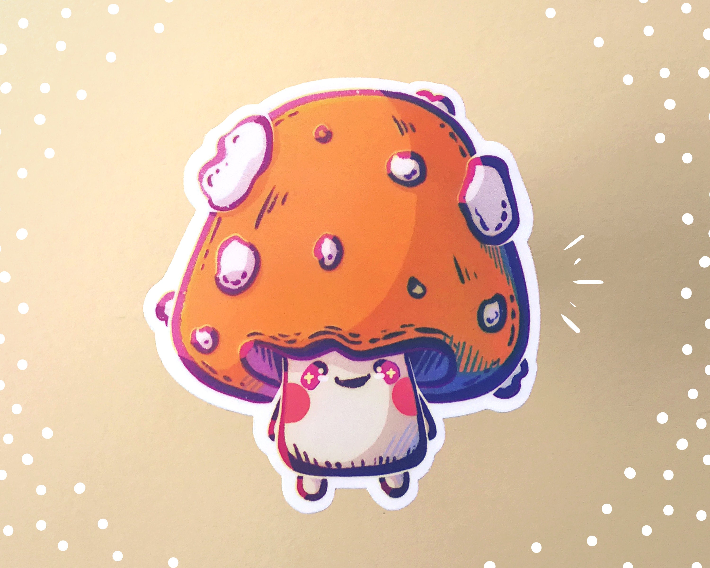 Pegatinas de hongos Pegatina de la planta de Kawaii Etsy