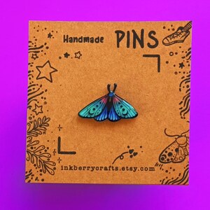 Moth Pin, Moth Handmade Pins, Shrink film pins, Butterfly Pin, Witchy gifts