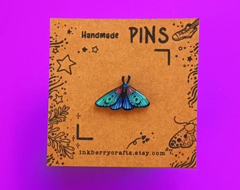 Moth Pin, Moth Handmade Pins, Shrink film pins, Butterfly Pin, Witchy gifts