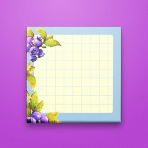 Blueberry Stationery Notepad | Handmade Memo Pad | Cute Stationery | Cute Memopad | Fruit Memopad | Blueberries