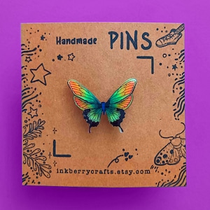 Butterfly Pin, Butterfly Handmade Pins, Shrink film pins, Moth Pin, Witchy gifts