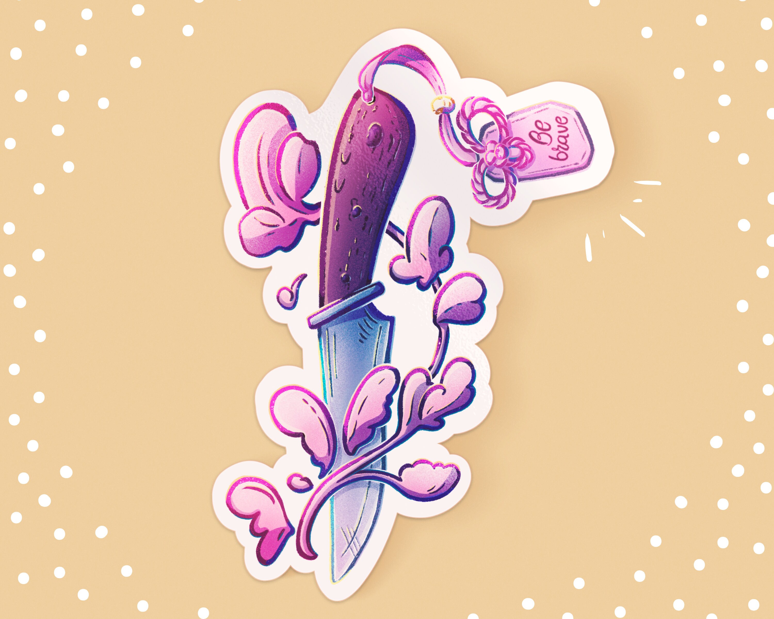 Cute Knife Sticker Be Brave Sticker Girl Power Sticker Etsy