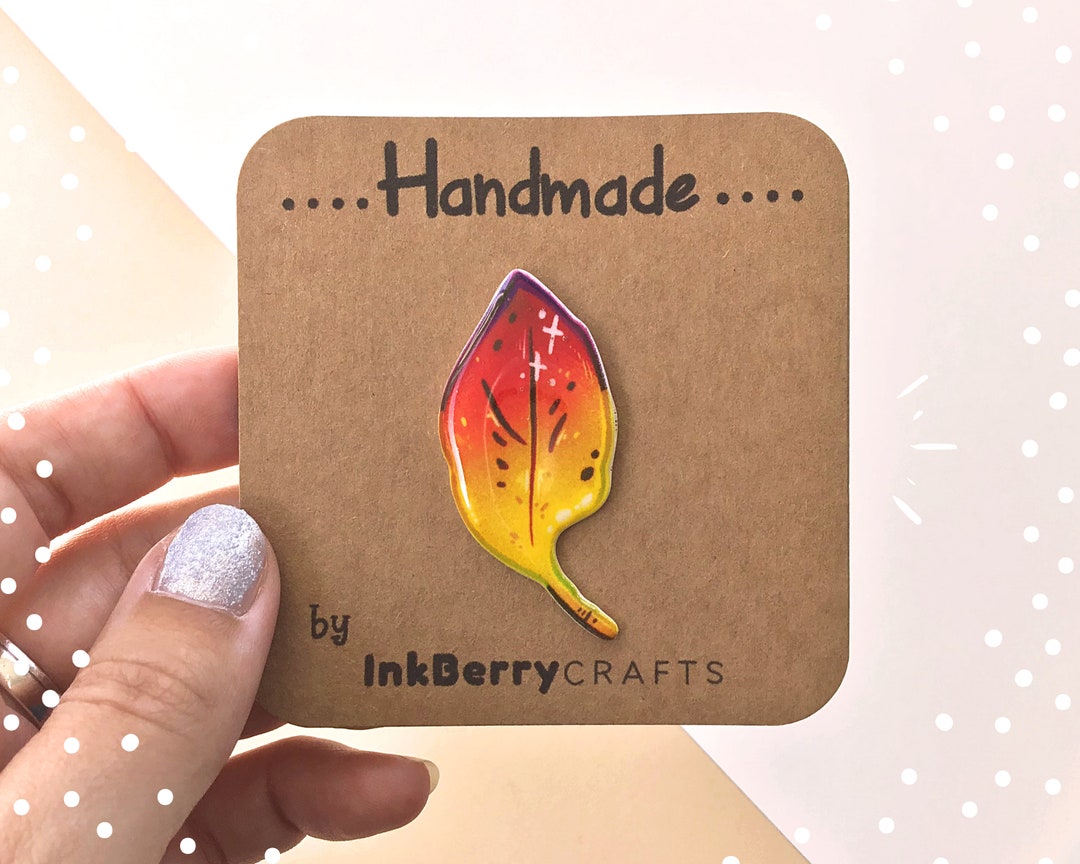 Leaf Pin Badge Resin Pin Shrink Plastic Resin Art Small Etsy