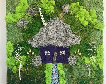 Mushroom House Moss Art