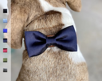 Satin Dog Bow Tie | Navy Blue | Wedding | Dog Tuxedo | Collar Bow | Dog Formal Wear | Best Dog | Pet Bow Tie