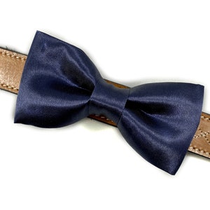 Satin Dog Bow Tie Navy Blue Wedding Dog Tuxedo Collar - Etsy