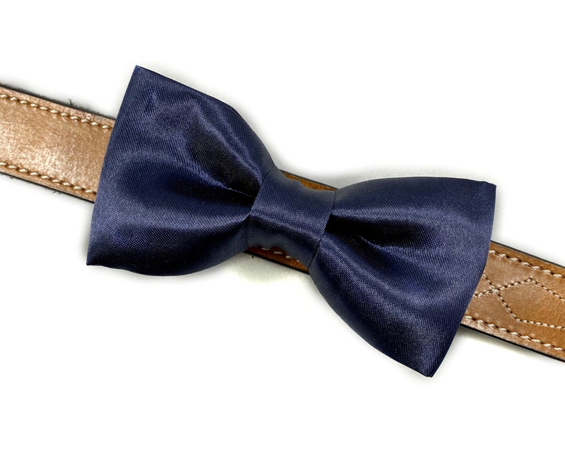 Satin Dog Bow Tie Navy Blue Wedding Dog Tuxedo Collar - Etsy