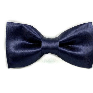 Satin Dog Bow Tie Navy Blue Wedding Dog Tuxedo Collar Bow Dog Formal ...