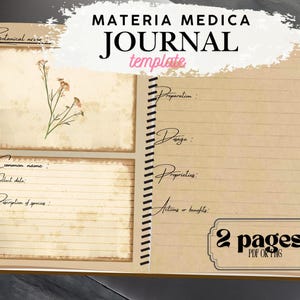 Dziennik ziołowy do druku VINTAGE / dziennik do druku / szablony do druku ziół / Materia medicina / zbiory ziół leczniczych
