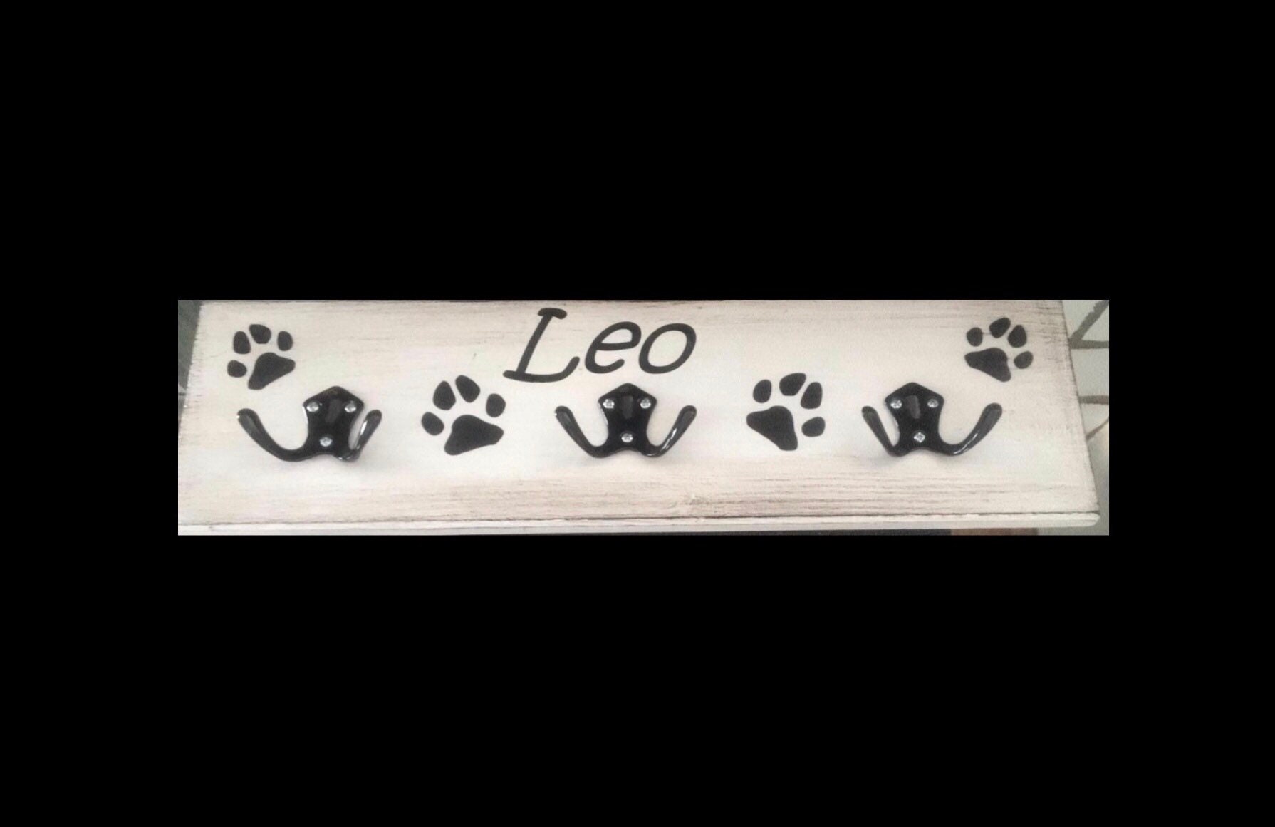 Hundegarderobe mit Namen Leinengarderobe Hakenleiste Hund Etsy