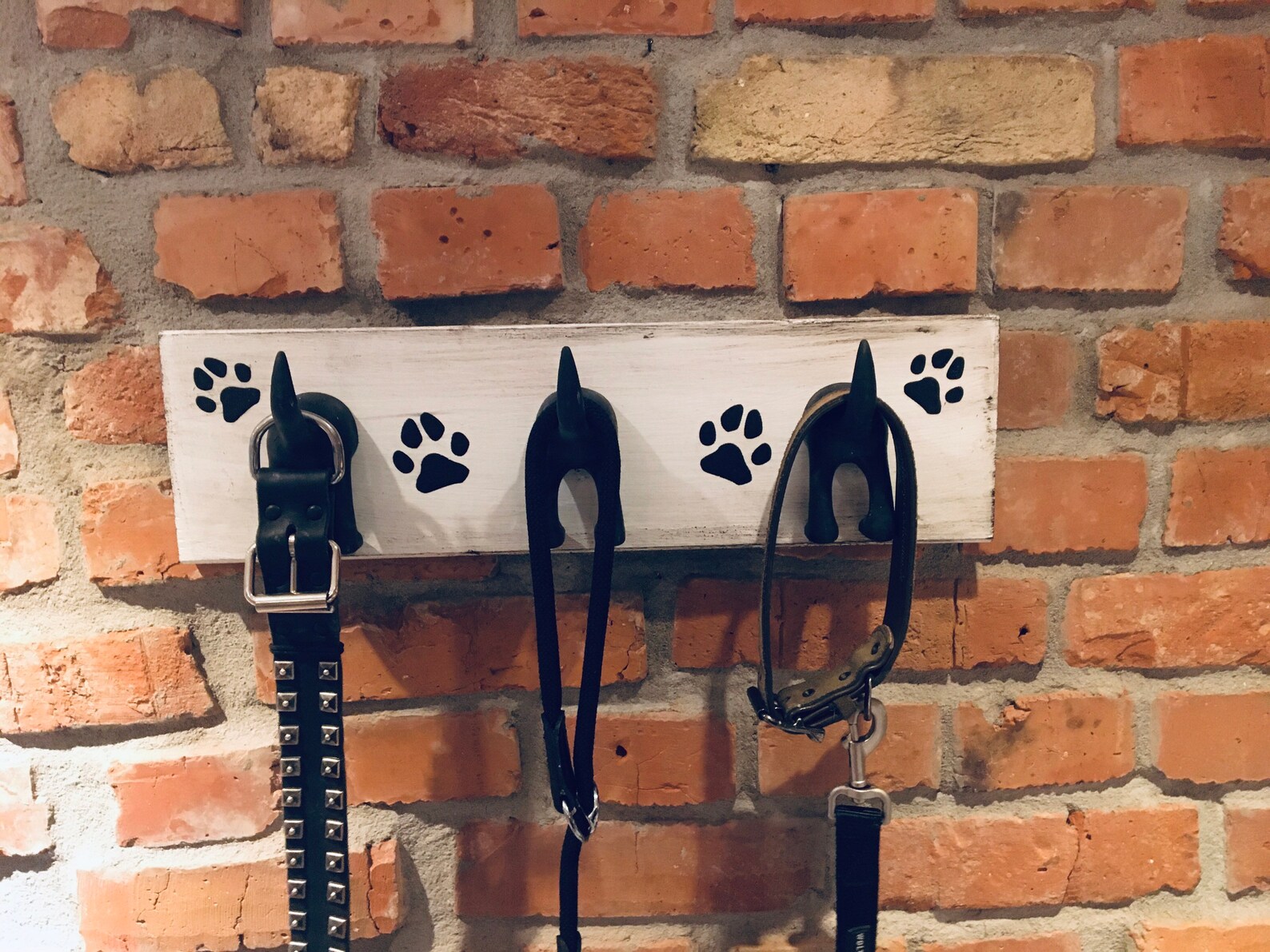 Hundegarderobe mit Namen Leinengarderobe Hakenleiste Hund Etsy